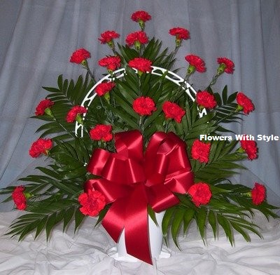 All Red Funeral Basket