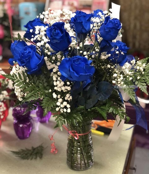 12 Blue Roses