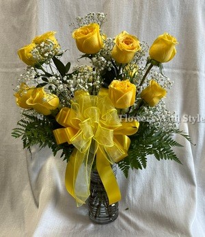 12 Yellow Roses