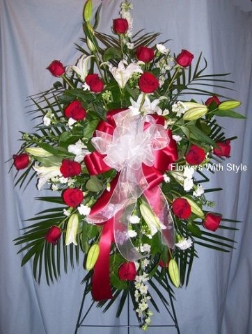 Roses & Lilies Standing Spray