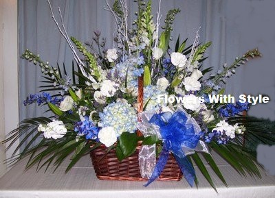 Blue & White Wicker